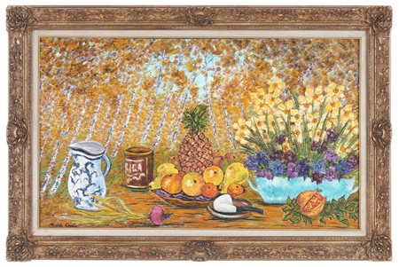 Michele Cascella 1892 Ortona (CH)-1989 Milano Natura morta olio su tela cm...