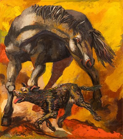 Renato Guttuso 1911 Bagheria-1987 Roma Senza titolo, 1952 olio su tela Largh....