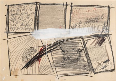 Gastone Novelli 1925 Vienna-1968 Milano Senza titolo, 1960 tecnica mista su...