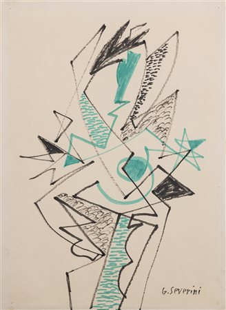 Gino Severini 1883 Cortona (AR)-1966 Parigi Senza titolo, 1958-1962 tecnica...
