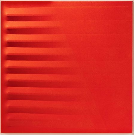 Agostino Bonalumi 1935 Vimercate-2013 Desio Rosso, 1980 tela estroflessa e...