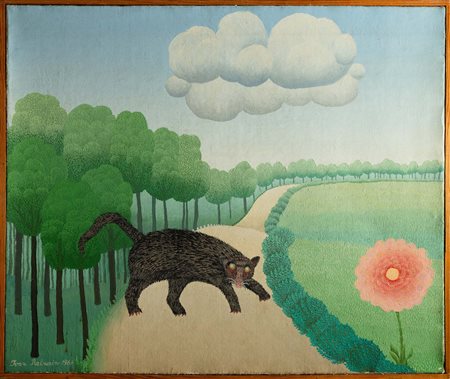 Ivan Rabuzin 1921 Klujc (HR)-2008 Zagabria (HR) Le chat, 1964 olio su tela...