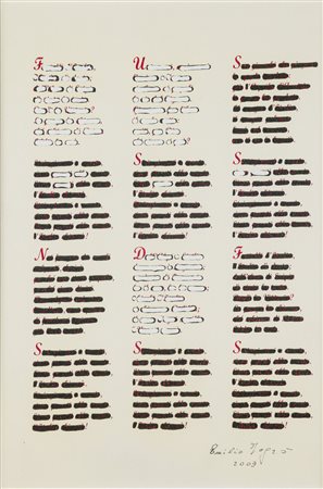 Emilio Isgrò Nascita: 1937 Barcellona Pozzo di Gotto Fratelli in bianco, 2009...