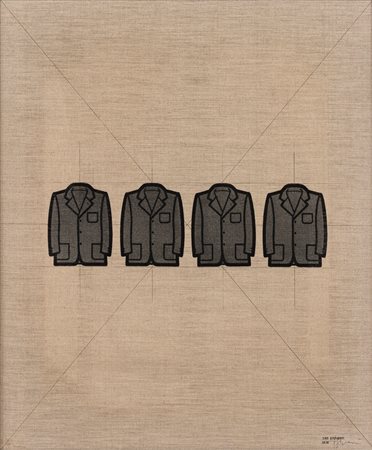 Tino Stefanoni 1937 Lecco-2017 Lecco Le giacche, 1974 tecnica mista su tela...