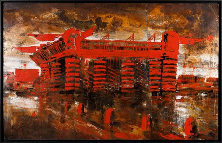 Alessandro Busci Nascita: 1971 Milano San Siro rosso, 2017 smalto su acciaio...