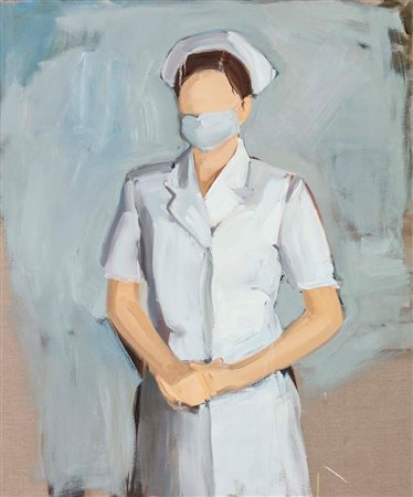 Gideon Rubin Nascita: 1973 Tel Aviv Nurse, 2020 olio su lino Largh. 125 -...