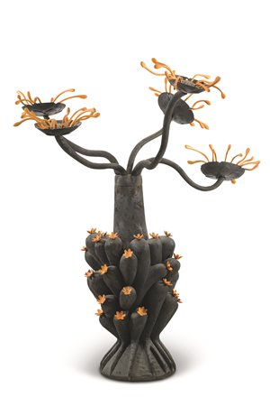 Xin Cang Nascita: 1967 Suihua, Cina Exotic flowers, 2007 scultura in legno...