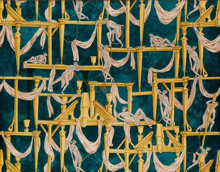 Pannello in tessuto 'La Casa degli Efebi'