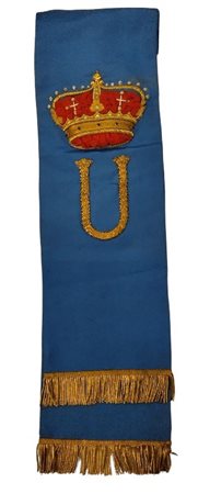  
Fascia Azzurra con monogramma del principe Umberto prima metà XX sec.
 