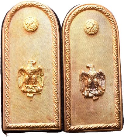  
Controspalline metalliche da Console Generale MVSN prima metà XX sec.
 55x130 mm