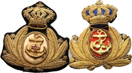  
Regia Marina, lotto di due fregi da ufficiale primo quarto XX sec.
 50x60 mm