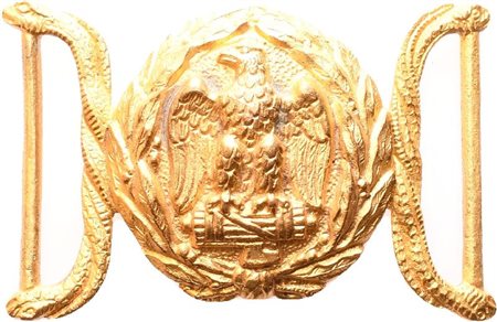  
Fibbia per cinturone di alta uniforme da ufficiale MVSN mod 38 prima metà XX sec.
 45x50 mm