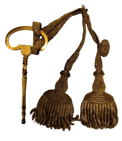  
regno delle due Sicilie, chiave da ciambellano con fiocchi prima metà XIX sec.
 11 cm