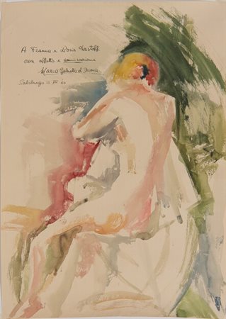 Maria Gabriella Di Savoia (1940 - ) Nudo di schiena 1960 acquarello su carta...