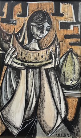 Lucio Ranucci (1925 - 2017) Senza titolo tecnica mista su carta 54 x 33 cm...