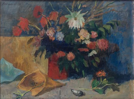 Luigi Montanarini (1906 - 1998) Natura morta con conchiglie 1941 olio su tela...