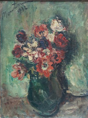 Luigi Montanarini (1906 - 1998) Natura morta 1932 olio su tela applicato su...