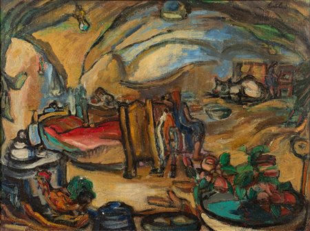 Luigi Bartolini (1892 - 1963) Paesaggio 58 x 78 cm Opera filmata in alto a...