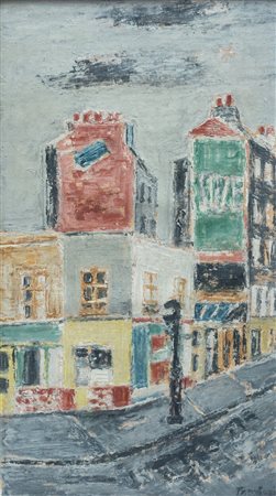 Orfeo Tamburi (1910 - 1994) Scorcio di Parigi olio su tela 37 x 20 cm Firmato...