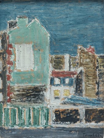 Orfeo Tamburi (1910 - 1994) Scorcio di Parigi Olio su tela 21 x 16 cm Firmato...