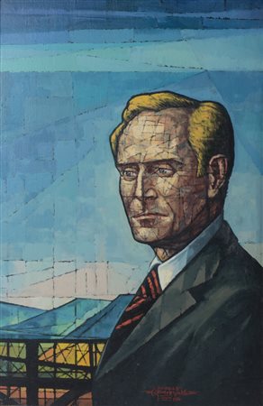 Afewerk Tekle (1932 - 2012) Portrait of G. Marcello - Bridge of friendship...