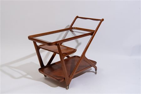 Cesare Lacca (1929 - ) Carrello anni '50 del XX scolo legno 70 x 86 x 44 cm...