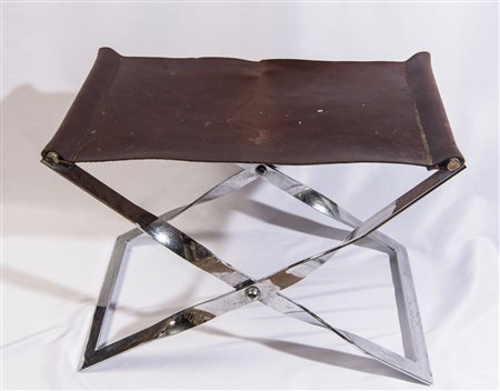 Poul KJAERHOLM (stile di) (1929 - 1980) Sgabello pieghevole Danimarca, XX...