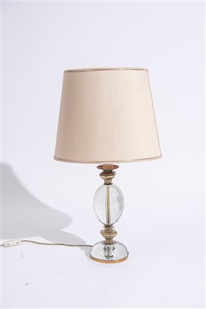 Gabriella Crespi (1922 - 2017) Lampada da tavolo ottone, vetro di murano,...