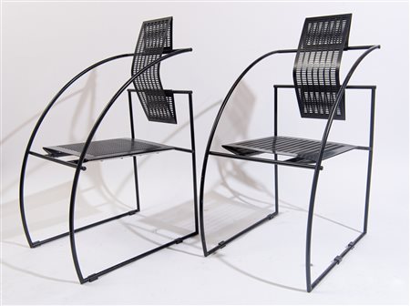 Mario Botta (1943 - ) Due sedie, mod. "Quinta" 1980 ca. metallo laccato H. 94...