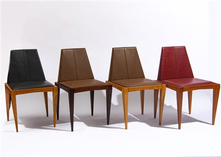 Erik Deforce (attribuito a) (1937 - 2012) Quattro sedie Anni '80 del XX...