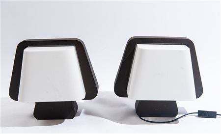 Gerrit Holdijk (1944 - 2015) Coppia di lampade, mod. "Consolle" alluminio e...