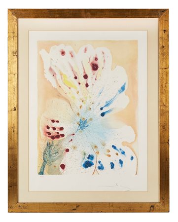 Salvador Dalì (Figueres, 11/05/1904 - Figueres, 23/01/1989) 
"L'éléphant bleu" 1975
 Cm 53,5x40,5