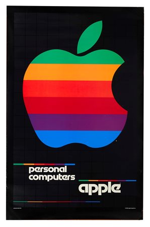 Rob Janoff (1953 - ) 
"Apple / Personal Computers" 1980
Poster litografia Cm 89,5x58,5