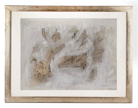 Bepi Romagnoni (Milano, 21/11/1930 - Villasimius, 19/07/1964) 
"Invano" 1959
Tecnica mista su carta Cm 49.6 x 65.9