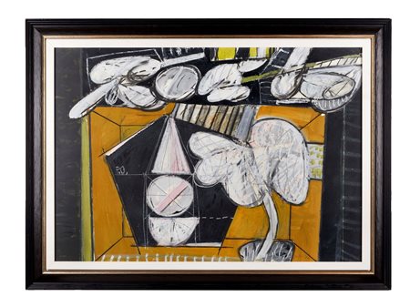 Concetto Pozzati (Vo', 01/12/1935 - Bologna, 01/08/2017) 
"Composizione" 1962
Olio e tecnica mista su cartoncino Cm 70x100