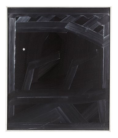 Sergio Romiti (Bologna, 14/04/1928 - Bologna, 12/03/2000) 
 "Il punto bianco" 1995
Acrilico su tela  Cm 60x50