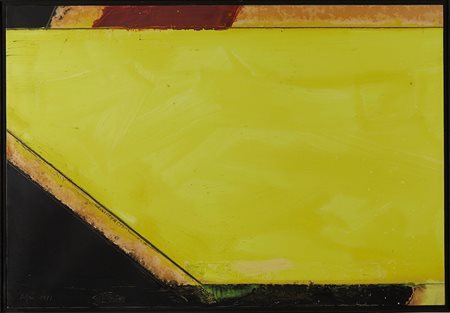 Ulrich Erben (Dusseldorf, 26/03/1940 - ) 
"Senza titolo" 
Olio e tecnica mista su carta intelata Cm 60,5x88