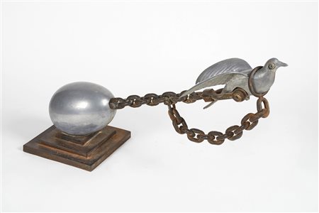 Valeriano Trubbiani (Macerata, 02/12/1937 - 29/08/2020) 
 "Colombo viaggiatore" 1973
Cm 40x81x24,5 Cm 40x81x24,5