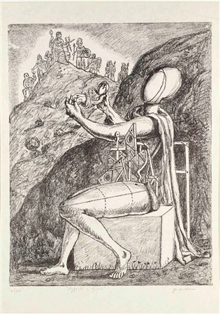 Giorgio De Chirico (Volo, 10/07/1888 - Roma, 20/11/1978) 
“Offerta a Giove” 1969
Litografia a colori su carta Cm 72x50