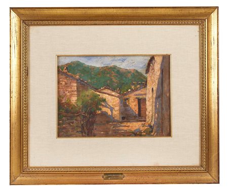 Flavio Bertelli (San Lazzaro di Savena, 15/08/1865 - Rimini, 29/12/1941) 
"Paesaggio" 
Olio su tela Cm 26x36,5