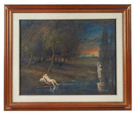 Aurelio Bulzatti (Argenta, 1954 - ) 
"Senza titolo" 1985
Olio su tela  Cm 40,5x59