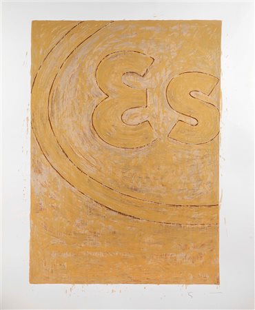 Mario Schifano (Homs, 20/09/1934 - Roma, 26/01/1998) 
“Esso” 
Serigrafia polimaterica su carta Cm 120x100