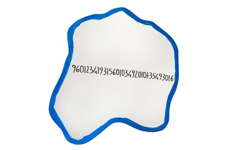 Michelangelo Pistoletto (Biella, 1933 - ) 
"Frattali" 1999/2000
Smalto blu su specchio sagomato Cm 82x77