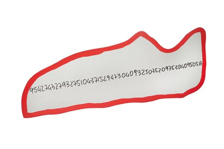 Michelangelo Pistoletto (Biella, 1933 - ) 
"Frattali" 1999/2000
Smalto rosso su specchio sagomato Cm 45,5x124