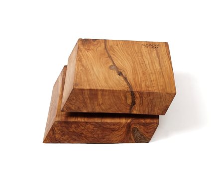 Nato Frascà (Roma, 21/01/1931 - Roma, 01/04/2006) 
"Doppio Kobus" 
Scultura in legno Cm 28x28x10,5