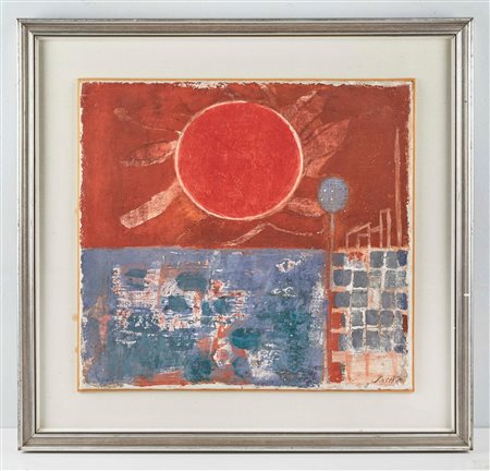 Bruno Saetti (Bologna, 21/11/1902 - Bologna, 10/07/1984) 
Affresco 1973
Affresco su tela. Cm 51x55,5