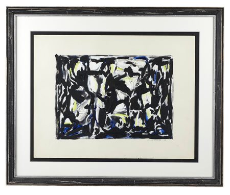 Piero Dorazio (Roma, 29/06/1927 - Perugia, 17/05/2005) 
"Composizione" 1957
Tempera su carta  Cm 44x57,5