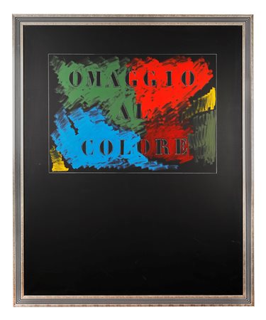 Tano Festa (Roma, 02/11/1938 - Roma, 09/01/1988) 
"Omaggio al colore" 1986
Pittura industriale, tempera, acrilico e matita su tela Cm 160x130