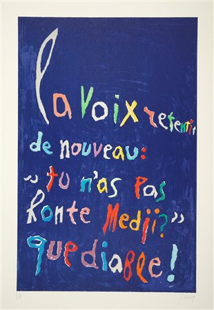 André Lanskoy (Mosca, 13/03/1902 - Parigi, 24/08/1976) 
"Journal d'un fou" 1970
Litografia a colori su carta Cm foglio: 95x65,5