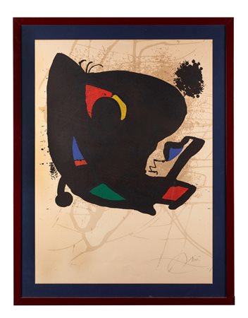 Miró (Barcellona, 20/04/1893 - Palma di Majorca, 25/12/1983) 
"Poster For The Exhibition "Miro. L'Oeuvre Graphique" 
Litografia a colori su carta Cm 78x57